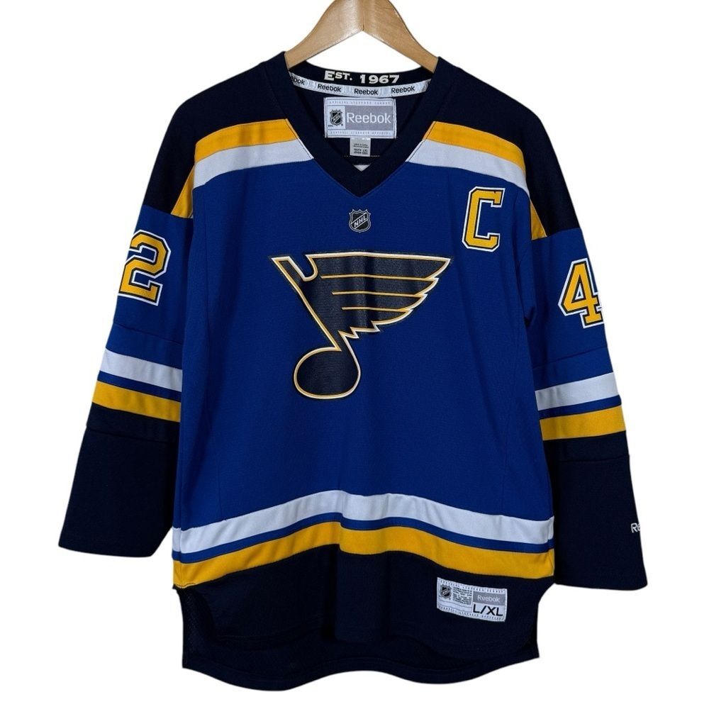 Reebok Blue NHL St Louis Blues #42 David Backes Hockey Jersey Youth Size L / XL